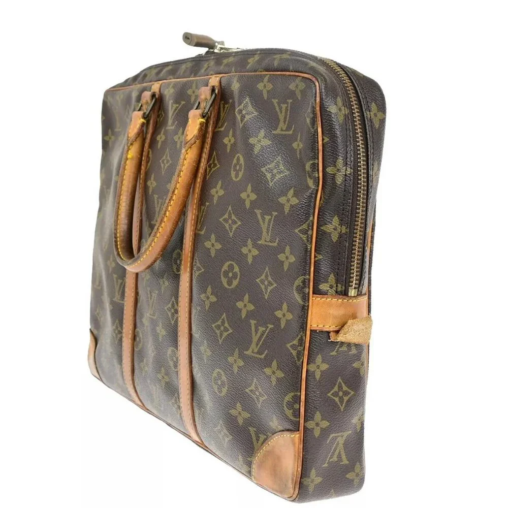 LOUIS VUITTON Porte Documents Voyage Briefcase Hand Bag Monogram